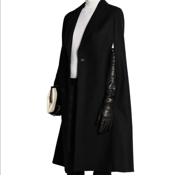 JOSEPH Black Wool Cape Coat